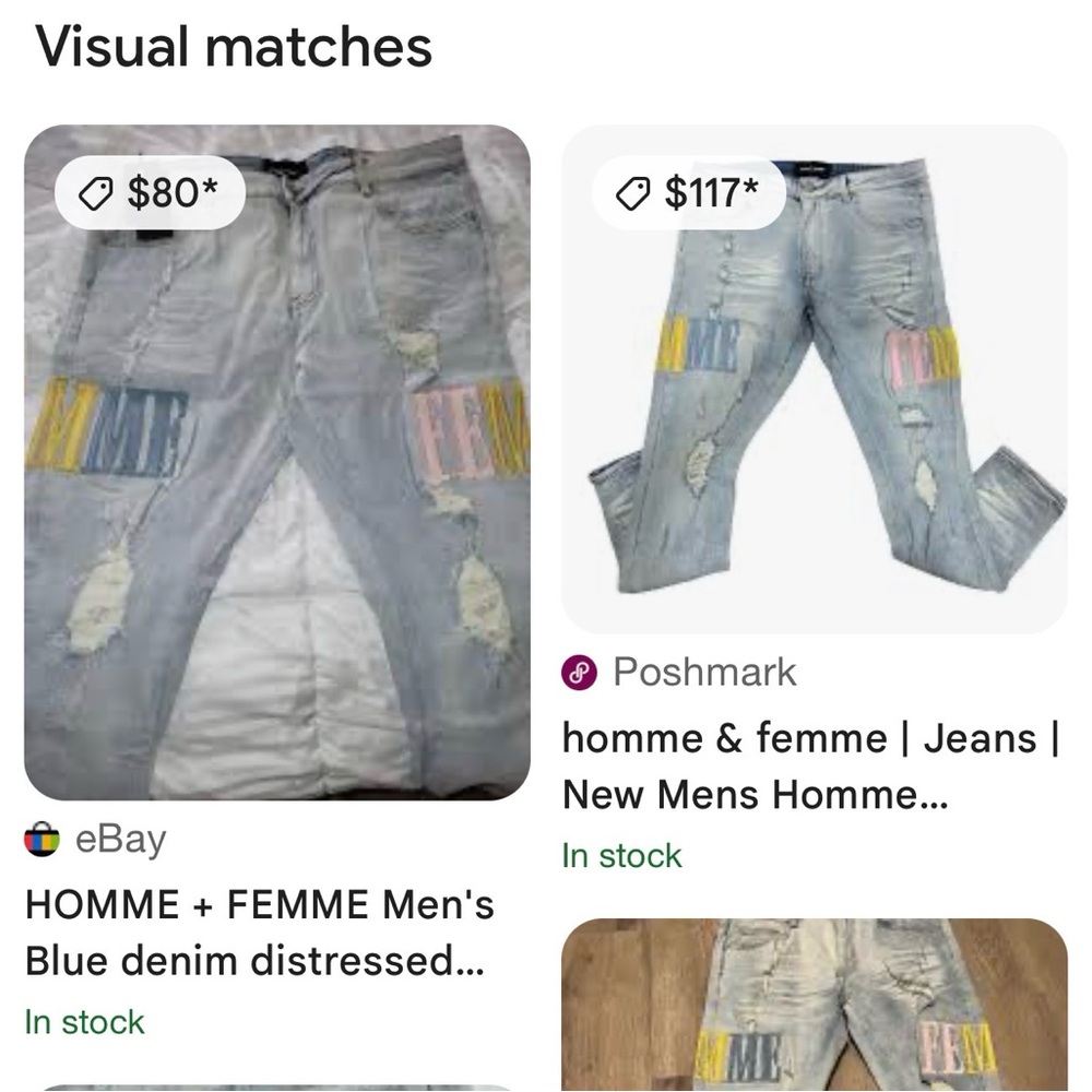 Homme Femme new size 42 slim fit jeans